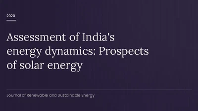 Assessment of India's energy dynamics: Prospects of solar energy featured image