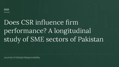 Does CSR influence firm performance? A longitudinal study of SME sectors of Pakistan featured image
